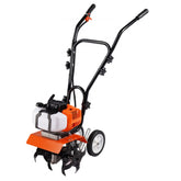 Tiller Cultivator, 43CC 2-Stroke, 4 Steel Adjustable Front Tines for Lawn, Garden & Field